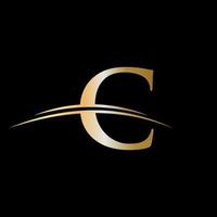 brief c logo ontwerp luxe sjabloon vector