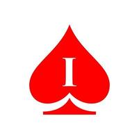 brief ik casino logo. poker casino vegas logo sjabloon vector