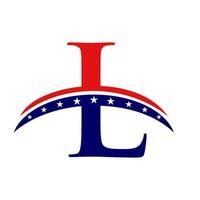 eerste brief l Amerikaans logo. Verenigde Staten van Amerika Amerikaans logo vector