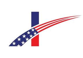 eerste brief ik Amerikaans logo. Verenigde Staten van Amerika Amerikaans logo vector
