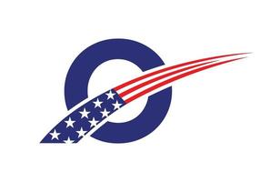 eerste brief O Amerikaans logo. Verenigde Staten van Amerika Amerikaans logo vector