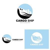 lading schip logo, snel lading schip vector, zeilboot, ontwerp voor schip fabricage bedrijf, waterweg het zeilen, marinier voertuigen, vervoer, logistiek vector