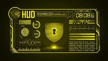 modern hud technologie scherm achtergrond met hangslot vector