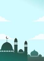 achtergrond ontwerp met Islamitisch thema. met illustraties van moskeeën. voor de viering van Islamitisch vakantie vector