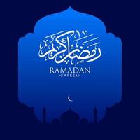 Ramadan kareem groet achtergrond ontwerp met moskee illustratie vector