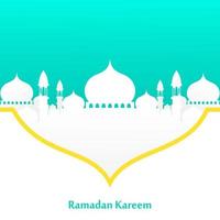 Ramadan kareem groet achtergrond ontwerp met moskee illustratie vector