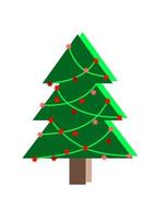 vector hand- getrokken Kerstmis boom met sterren. gelukkig nieuw jaar. kaart, banier of na. groen boom geïsoleerd Aan wit achtergrond.