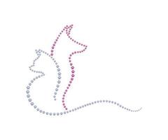 hond en kat logo ontwerp inspiratie. voetafdrukken contour. vector