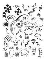 creatief kunst doodles hand- getrokken ontwerp illustratie. zwart en wit. vector