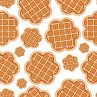 wafels naadloos patroon. bloemen vormen. belgisch desserts. afdrukken, kleding stof, textiel, omhulsel papier. vector