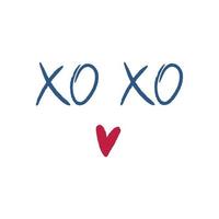 belettering xo xo. kalligrafie. Valentijn is dag vector