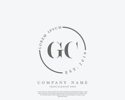 eerste gc vrouwelijk logo schoonheid monogram en elegant logo ontwerp, handschrift logo van eerste handtekening, bruiloft, mode, bloemen en botanisch met creatief sjabloon vector