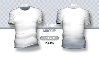 t-shirt mock-up voor Mens, voorkant en rug, wit kleur. vector