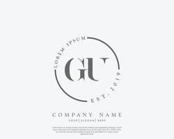 eerste gu vrouwelijk logo schoonheid monogram en elegant logo ontwerp, handschrift logo van eerste handtekening, bruiloft, mode, bloemen en botanisch met creatief sjabloon vector