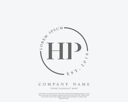 eerste hp vrouwelijk logo schoonheid monogram en elegant logo ontwerp, handschrift logo van eerste handtekening, bruiloft, mode, bloemen en botanisch met creatief sjabloon vector