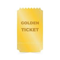 gouden ticket geïsoleerd Aan wit achtergrond. vector illustratie