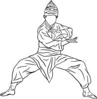 pencak silat illustratie artline vector