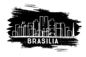 Brasilia Brazilië stad horizon silhouet. hand- getrokken schetsen. vector