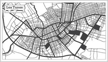 las tonijn Cuba stad kaart in zwart en wit kleur in retro stijl. schets kaart. vector