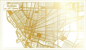 buffel Verenigde Staten van Amerika stad kaart in retro stijl in gouden kleur. schets kaart. vector