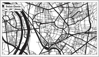 sint-denis Frankrijk kaart in zwart en wit kleur. vector