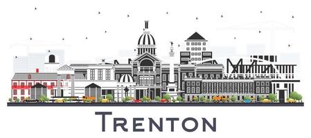 Trenton nieuw Jersey stad horizon met kleur gebouwen geïsoleerd Aan wit. vector