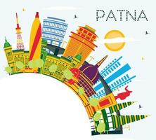 patna Indië stad horizon met kleur gebouwen, blauw lucht en kopiëren ruimte. vector