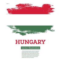 Hongarije vlag met borstel slagen. onafhankelijkheid dag. vector