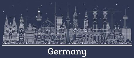 schets Duitsland stad horizon met wit gebouwen. vector