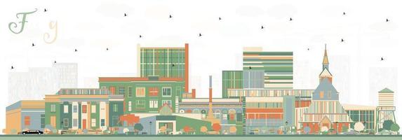 fargo noorden dakota stad horizon met kleur gebouwen. vector