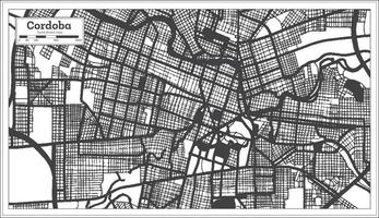 Cordoba Argentinië stad kaart in zwart en wit kleur in retro stijl geïsoleerd Aan wit. vector