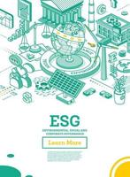 esg concept van milieu, sociaal en bestuur. wereldbol model- van de aarde. vector