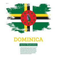 dominica vlag met borstel slagen. onafhankelijkheid dag. vector