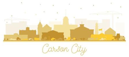 carson stad Nevada stad horizon silhouet met gouden gebouwen geïsoleerd Aan wit. vector