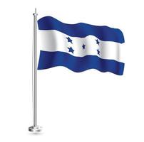 Honduras vlag. geïsoleerd realistisch Golf vlag van Honduras land Aan vlaggenmast. vector