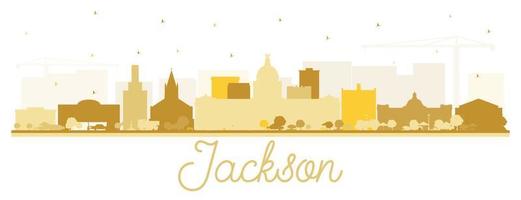 Jackson Mississippi stad horizon silhouet met gouden gebouwen geïsoleerd Aan wit. vector
