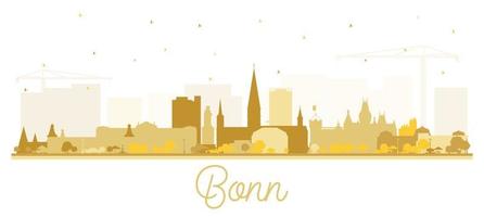 Bonn Duitsland stad horizon silhouet met gouden gebouwen geïsoleerd Aan wit. vector