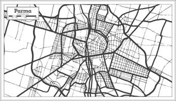 parma Italië stad kaart in zwart en wit kleur in retro stijl. schets kaart. vector
