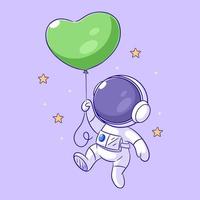 astronaut is vliegend met ballon vector