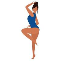 een mooi latina vrouw is poseren in een bikini. dansen vrouw in zwempak. vector illustratie.