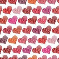 naadloos patroon met rood harten. verschillend rood harten Aan een wit achtergrond. vector Valentijn illustratie.