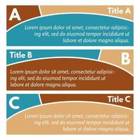 reeks van drie horizontaal kleurrijk opties spandoeken. stap door stap infographic ontwerp sjabloon. vector illustratie