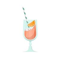 oranje fruit verfrissend cocktail Aan geïsoleerd achtergrond, vector illustratie.