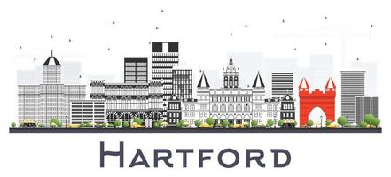 hartford Connecticut stad horizon met grijs gebouwen geïsoleerd Aan wit. vector