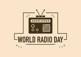 wijnoogst illustratie ontwerp van wereld radio dag evenement vector