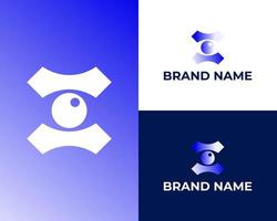 oog binnen brief logo ontwerp X vector