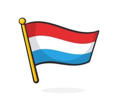 tekenfilm illustratie van vlag van Luxemburg Aan vlaggestok vector