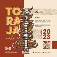 tana toraja cultuur gemaakt van buffel toeter Indonesisch cultuur handgetekend illustratie vector