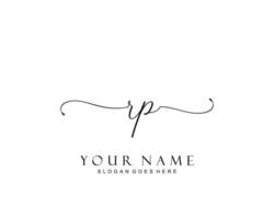 eerste rp schoonheid monogram en elegant logo ontwerp, handschrift logo van eerste handtekening, bruiloft, mode, bloemen en botanisch met creatief sjabloon. vector