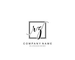 eerste rz schoonheid monogram en elegant logo ontwerp, handschrift logo van eerste handtekening, bruiloft, mode, bloemen en botanisch met creatief sjabloon. vector